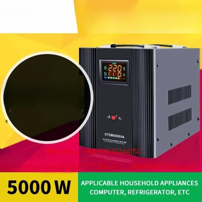 2026  Custom 10000W Voltage Stabilizer AC 220V Single Phase LCD Display Automat System Replay Type Regulator for Air Conditioner