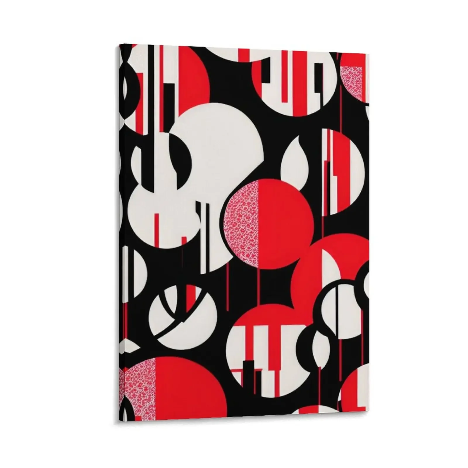 

Red Black White Abstract Circles Canvas Painting anime posters house decoration wall frame for living room