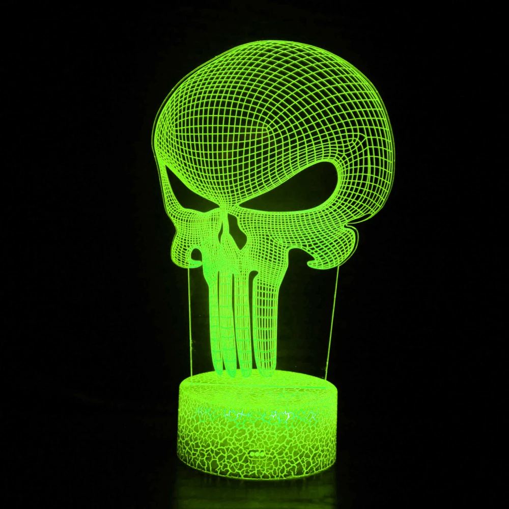 

Nighdn Halloween Decoration Lights Skull 3D Night Light 7 Color Change LED Desk Lamp Touch Button Room Decor Gift for Kids Teen