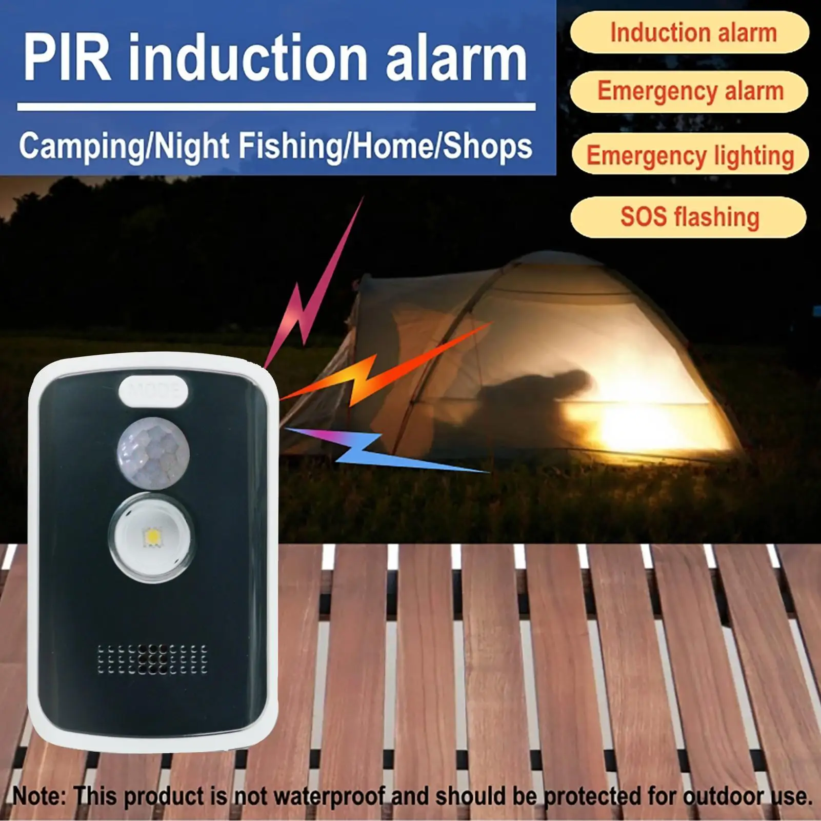 portable Camp Safe Perimeter Alarm 125Db High-Volume Trip Alarm With Motion Sensor Security With Multiple Modes Anti Theft Alert view 2