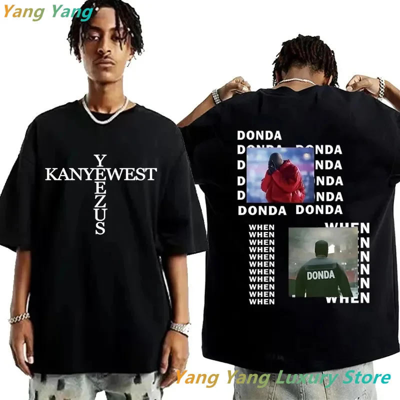 Rapper Kanye West Yeezus T-shirts The Life of Pablo Donda Album Oversized T-shirt Men's Women Cotton T Shirt Streetwear Top Tees