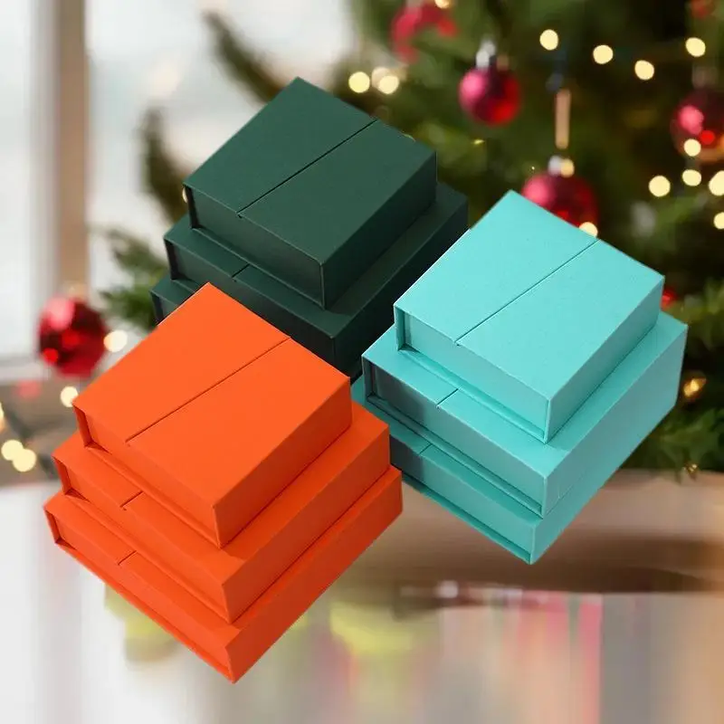 صندوق تغليف مجوهرات فوليو فليب، صندوق منظم مجوهرات وقلادة وخاتم، صندوق مجوهرات من ورق الكرافت السميك