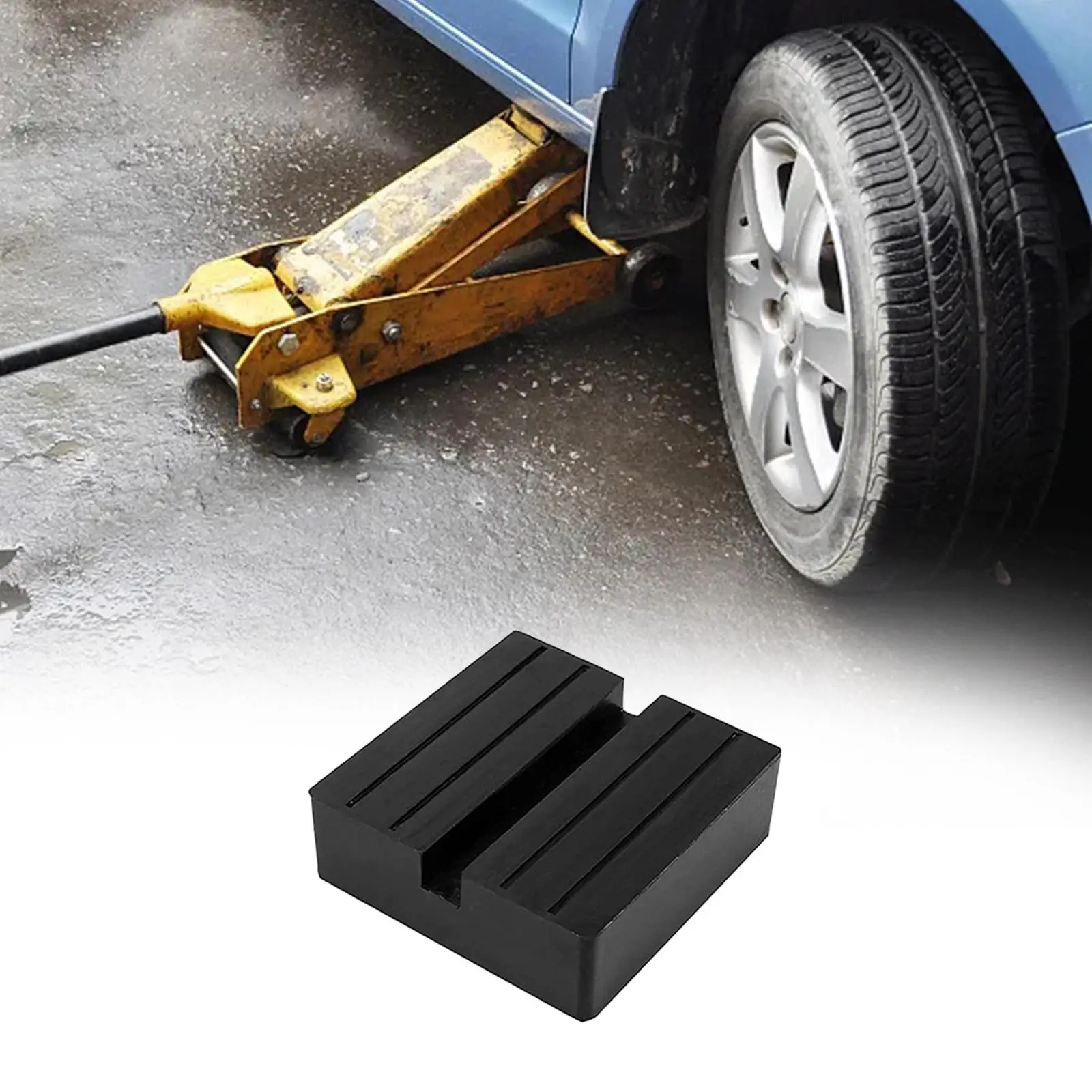 Jack Rubber Pad Slotted Frame Jack Adapter Universal Anti-slip Automotive Car