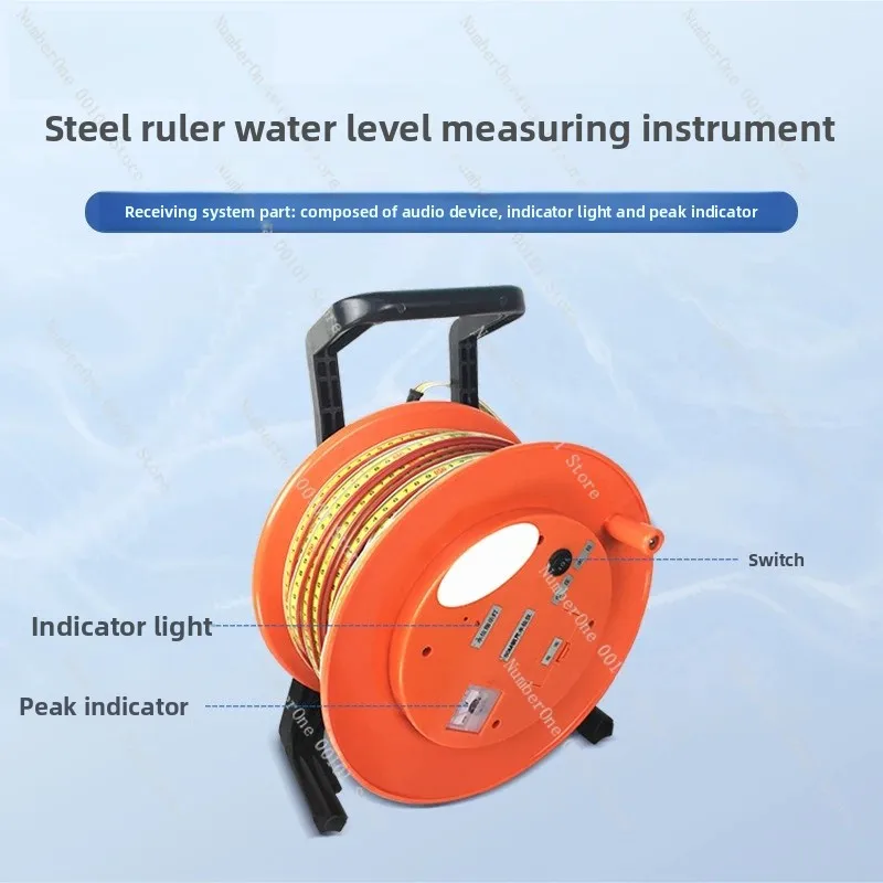 Stainless Steel Water Level Meter Portable Groundwater Depth Gauge with Cable for Well Measurement