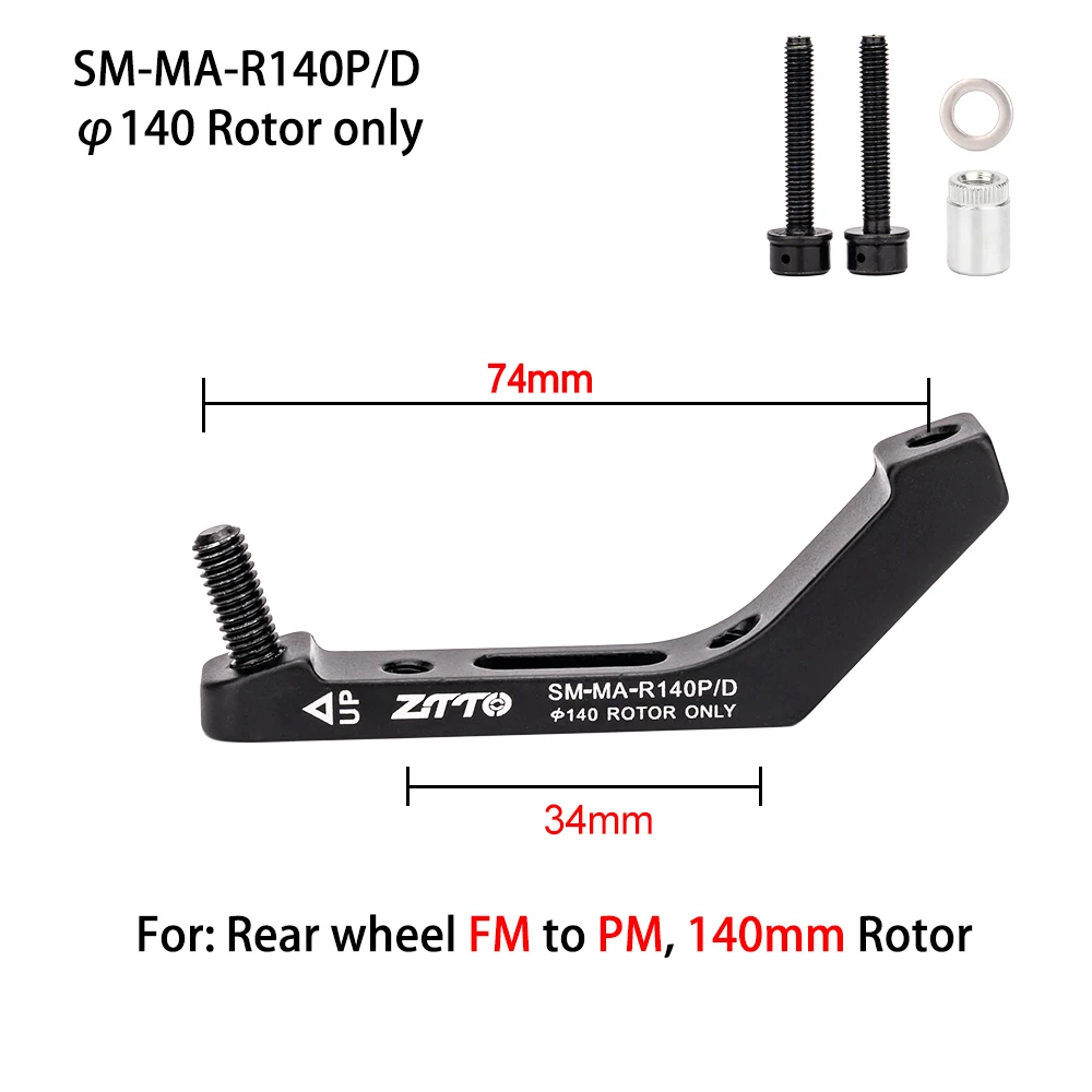 ZTTO Gravel Road Bike Brake Adapter Flat Mount 34mm 71mm To Post Mount 74mm 140mm 160mm Rotor Bicycle Caliper Converter