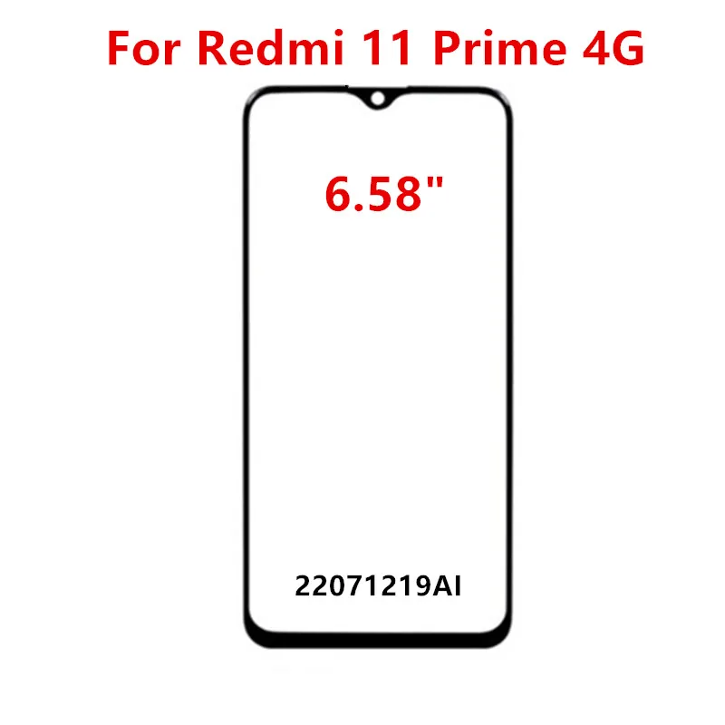 3PCS Front Screen For Xiaomi Redmi 13 13C 12 12C 11 Prime 11A Touch Panel LCD Display Out Glass Repair Replace Parts + OCA