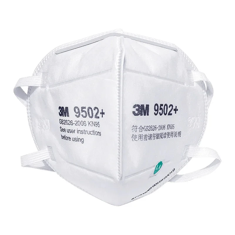 3M KN95 Face Mask 9501+/9502+ Original Adult Reusable Earloop Headband Approved Wide Soft Band Particles Filtering 95% 50Pcs/bag