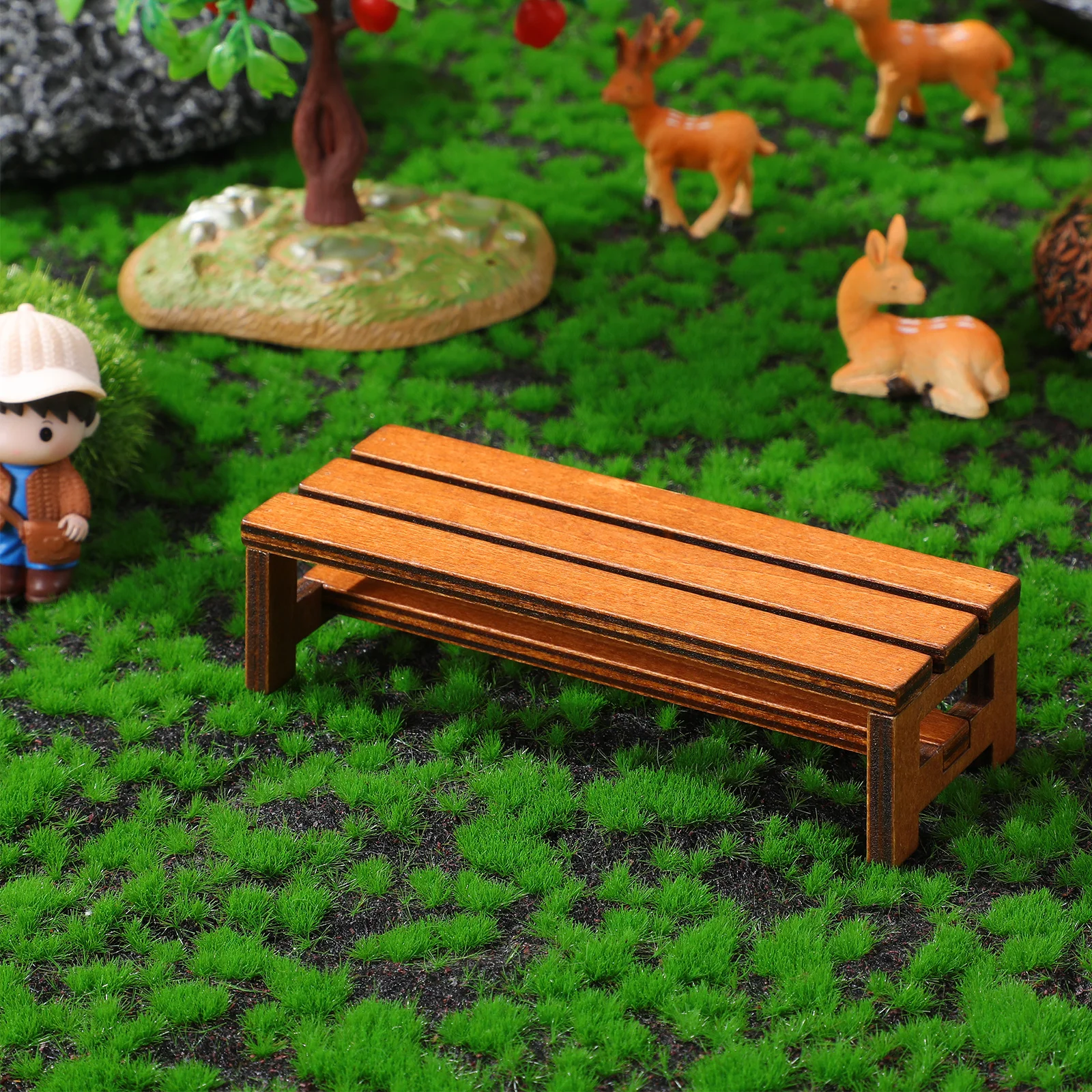 

2Pcs Miniature Wooden Storage Bench Mini House Furniture Decorative Mini Bench Seat Miniature Accessory for Room Decor