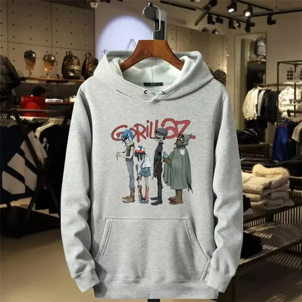 

Gorillaz панк-рок мужская и женская толстовка с героями мультфильмов, модная одежда в стиле ретро, повседневная музыкальная мужская одежда, дышащая и мягкая