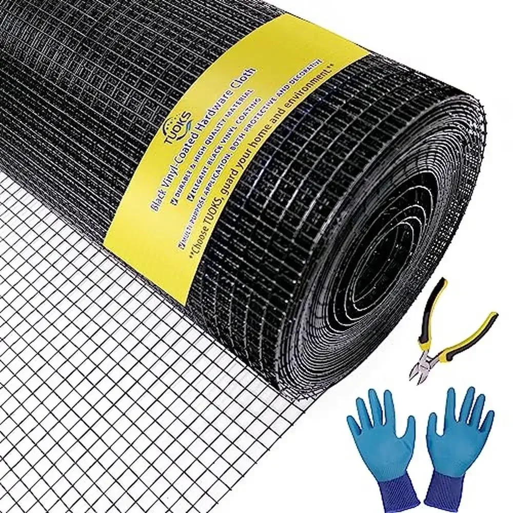 

1/2" Hardware Cloth 19 Gauge Black Vinyl Coated Wire Mesh Roll 36'' x 100' Welded Wire Fence Poultry Netting Snake Fence