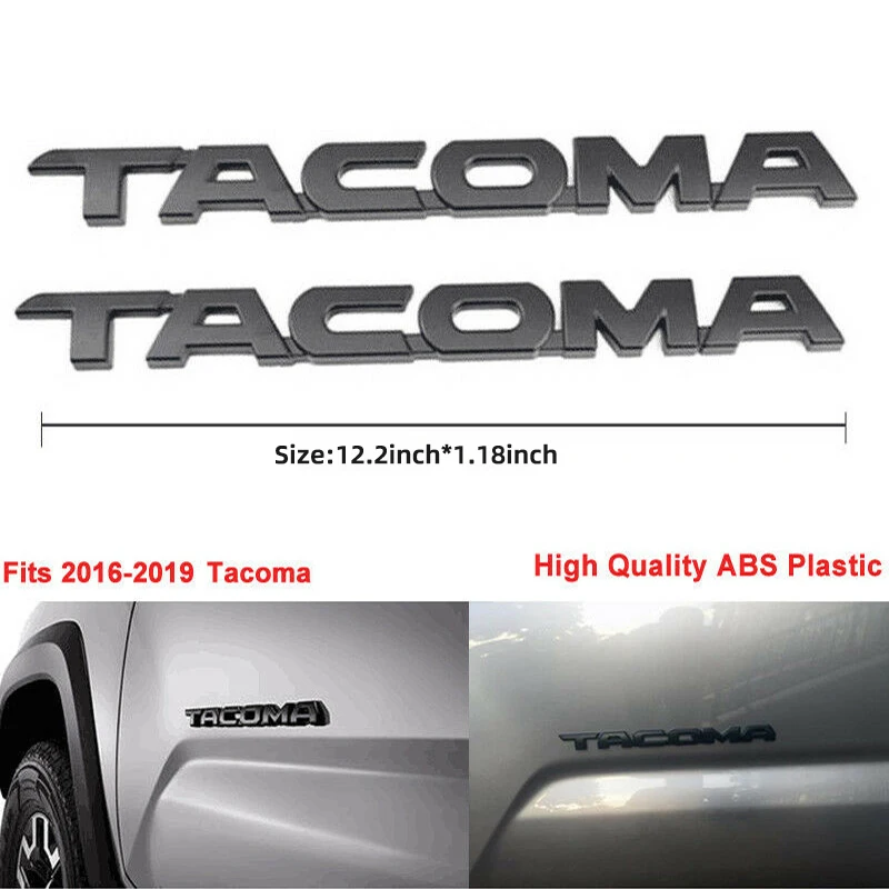 For Tacoma V6 SR5 Trunk Car Door Tailgate Decal Emblem Sticker Badge Replacement For Toyota Tacoma 2005-2015 (Matte Black)5Pcs S