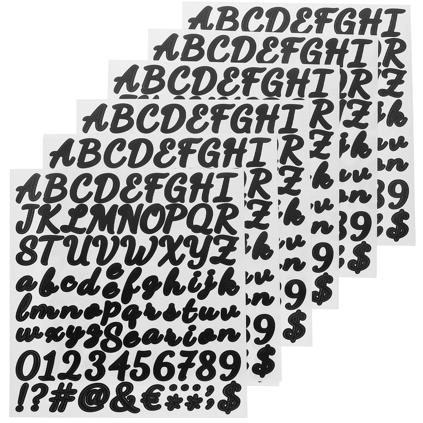 

10 Sheets Handwritten Calligraphy Stickers Vinyl Letters Numbers for Water Bottles PVC Self Adhesive DIY Crafts Alphabet Decals