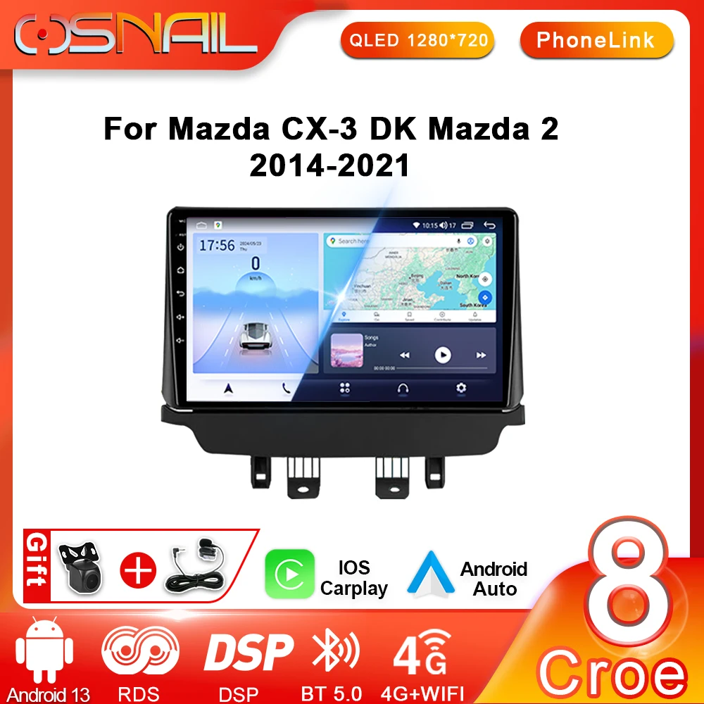 Car Stereo Radio For Mazda CX-3 DK 2014 - 2021 Android 13 Multimedia Video Player Navigation GPS WIFI 4G CarPlay Head Unit 2 din