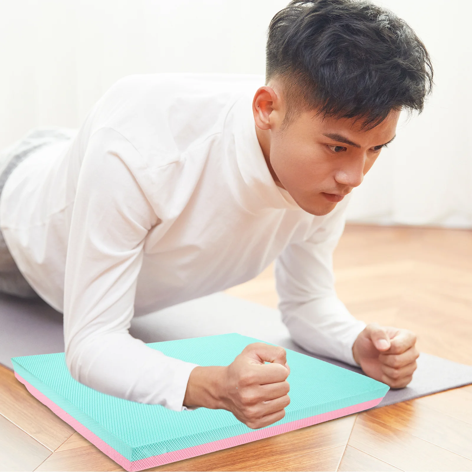 แผ่นรองออกกำลังกายแบบพกพาสำหรับโยคะและการฝึกความมั่นคง แผ่นรองออกกำลังกายอเนกประสงค์ อุปกรณ์ออกกำลังกายแบบไม่ลื่น