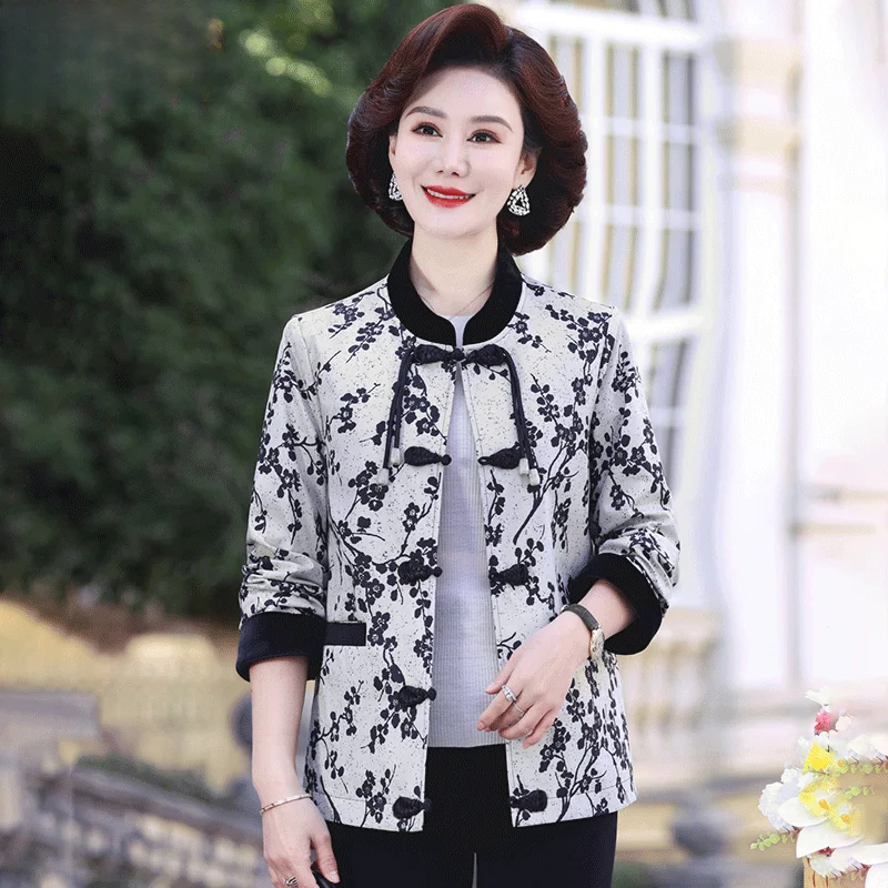 

Женская осенняя одежда Ele Lady Brand 2024: Новая коллекция верхней одежды в национальном стиле для женщин среднего возраста, весенне-осеннее пальто больших размеров