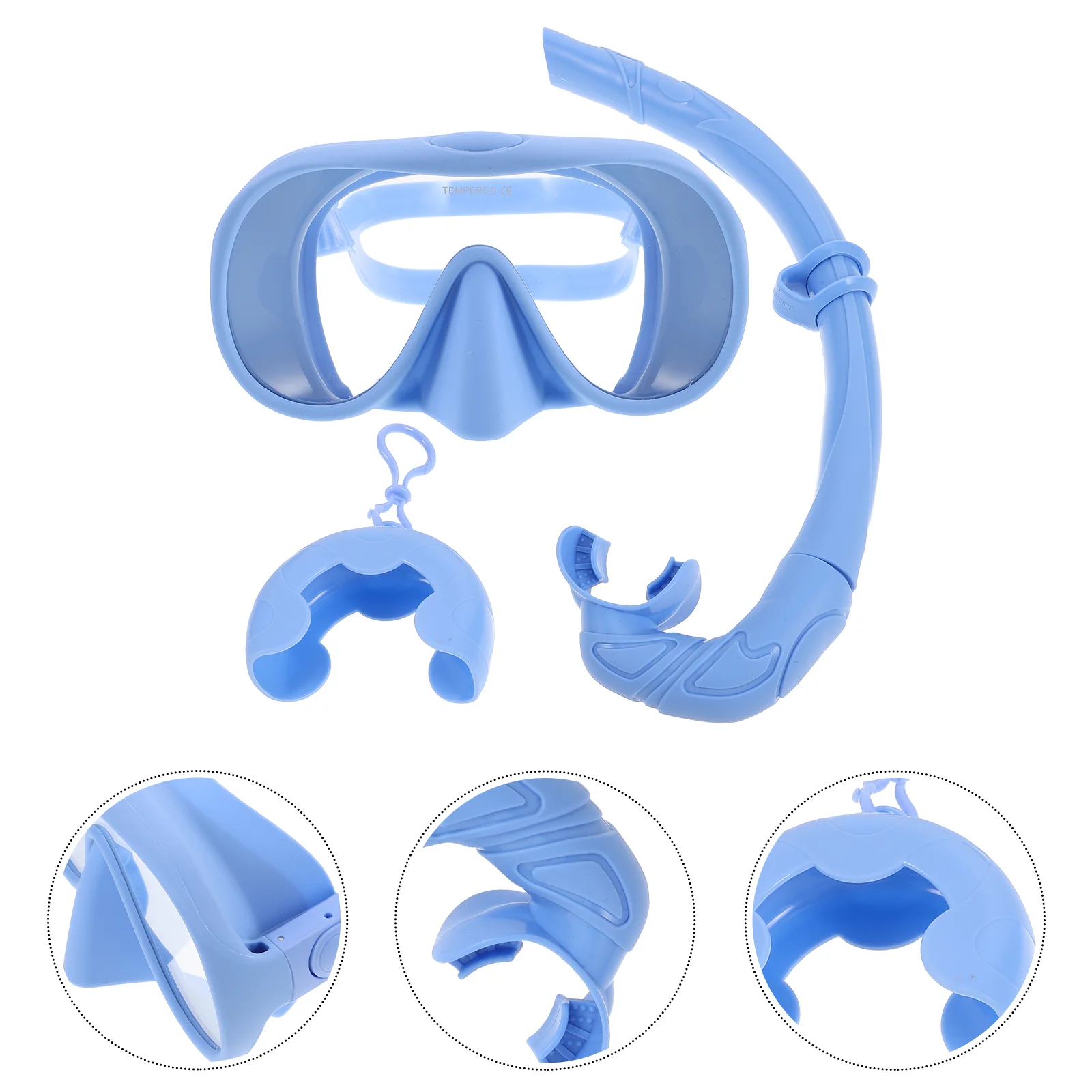 

Snorkeling Set Mask Scuba Diving Equipment Swimming Goggles Foldable Full Face Silica Gel with Nose Cover Adult Toddler Gear