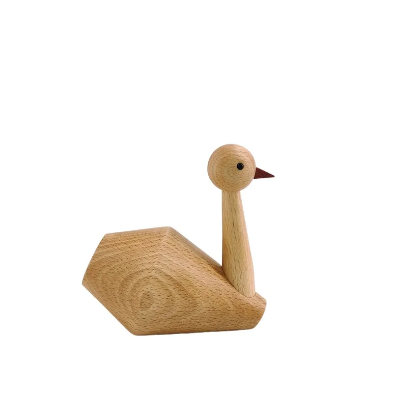 

New Chinese Small Goods Swan Solid Wood Home Decoration Creative Birthday Gift Arts and Crafts Decoration