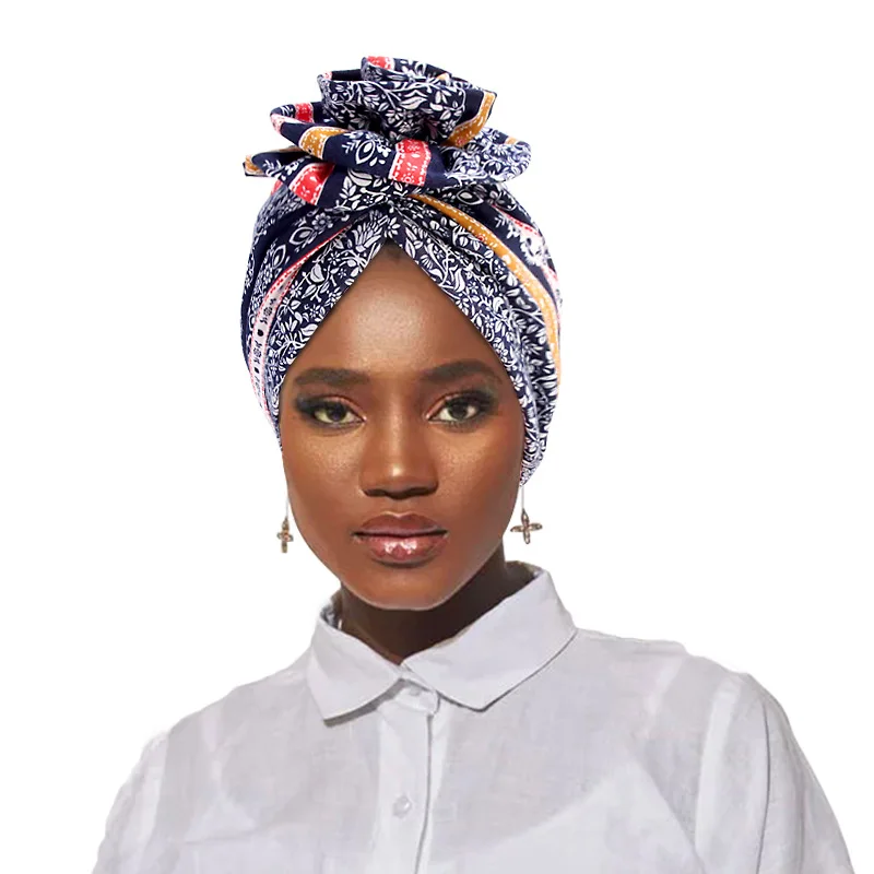 New Women Cotton Floral Print Turban Muslim Bandanas Chemo Hat Sleep Caps Girl Skullies Beanies Head Wrap For Hair Loss Cap