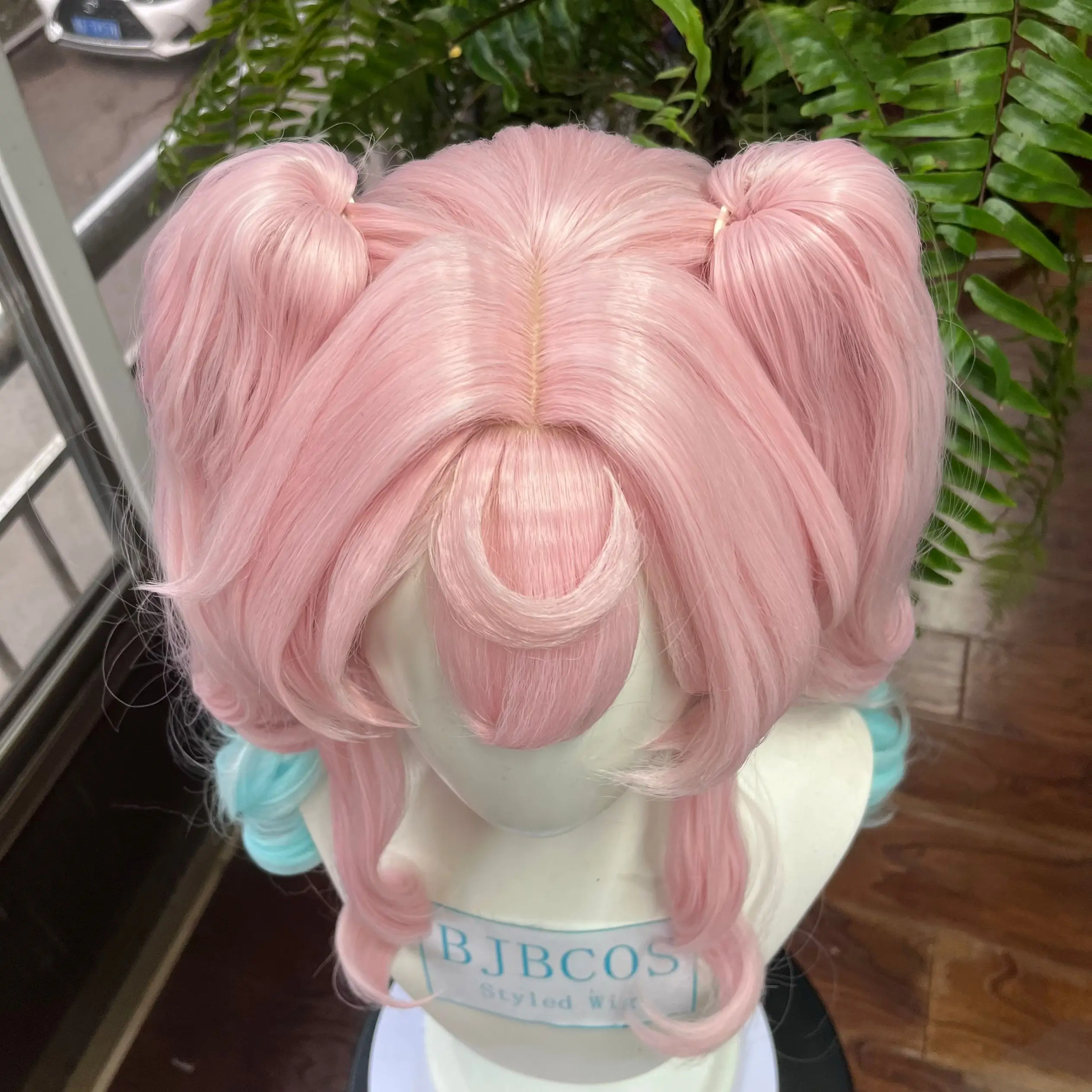 [مصموم] شعر مستعار Hyacinthia لعبة Honkai Star Rail Hyacinthia شعر مستعار تأثيري الوردي ذيل حصان الشعر حفلة الهالوين الكبار