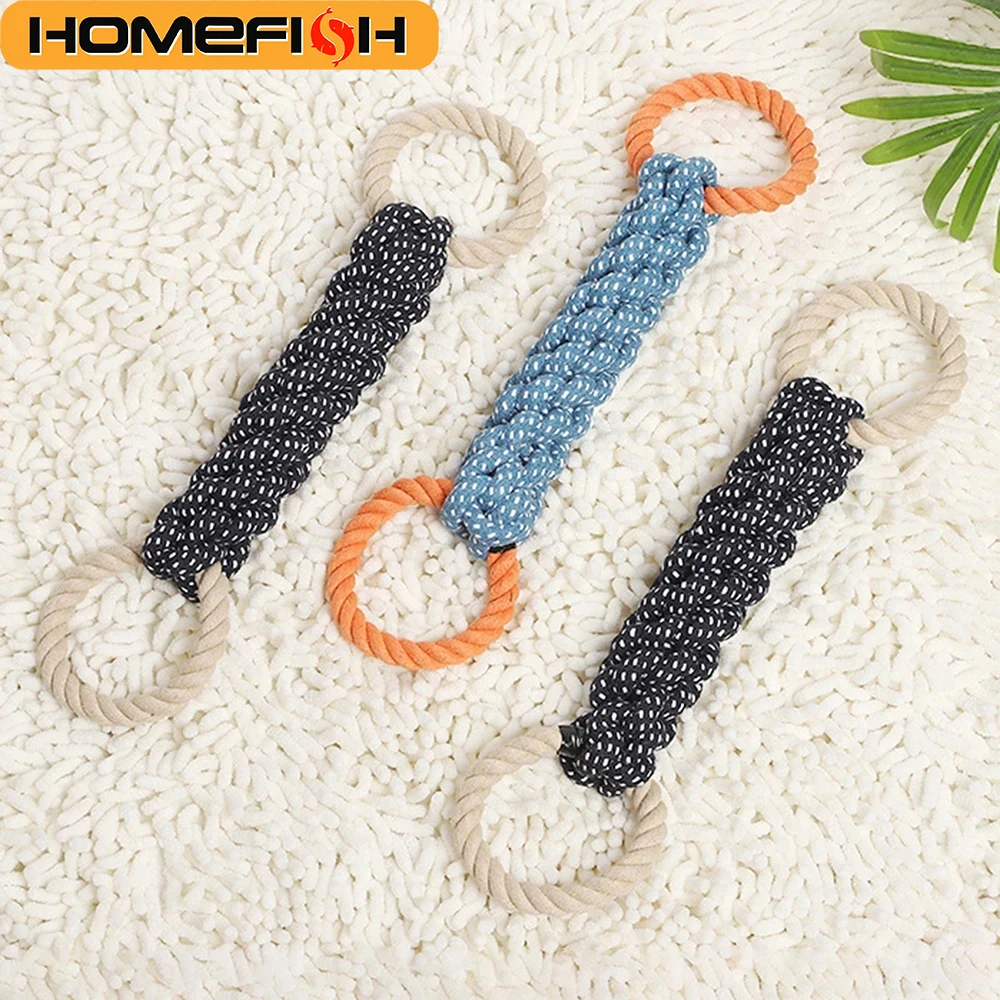 لعبة حبل للكلاب مصنوعة من مزيج القطن بحلقة مزدوجة - متينة ومقاومة للعض وتفاعلية للعب الساحبة، تناسب سلالات الكلاب المتوسطة إلى الكبيرة #1