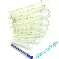 1pcs Glass Syringes Glass Sample Extractor Lab Glassware Glass Injector 1ml/5ml/10ml/20ml/30ml/50ml/100ml/120ml