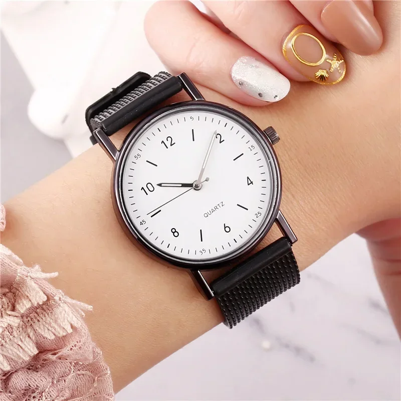 Women Watches Men Gold Watch Silver Heart Dial Silicone Mesh Belt Wristwatch Reloj Mujer Montre Femme Women Wrist Watch