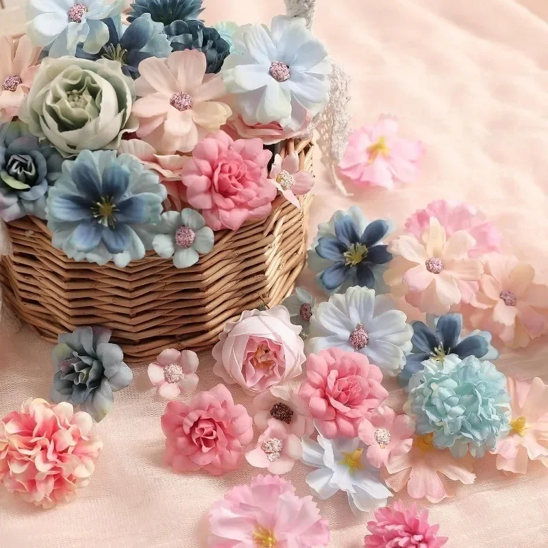 20/40/50 Stück Künstliche Blumenköpfe aus Seide für Heimdekoration, Hochzeitsfeier, DIY-Bastelarbeiten, Geschenk, Girlanden-Zubehör – Detail 10