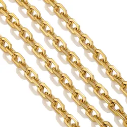 1 Meter Strong Durable Stainless Steel Square Thick Chain for The Production of Hip Hop Rock Gold Necklace Bracelet Wholesale