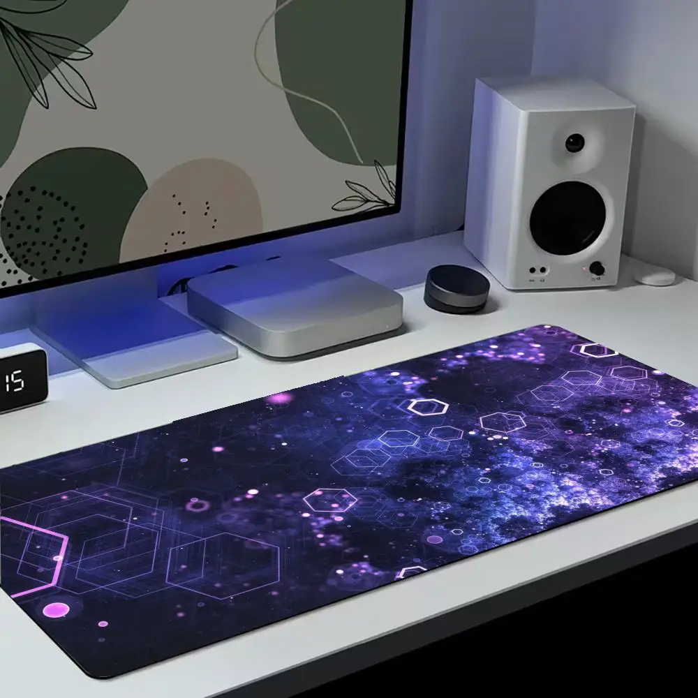 Network Line Futuristic Purple blue big Extra Wide Full Desk Mousepad for E-sports Gaming Workstation mouse pad