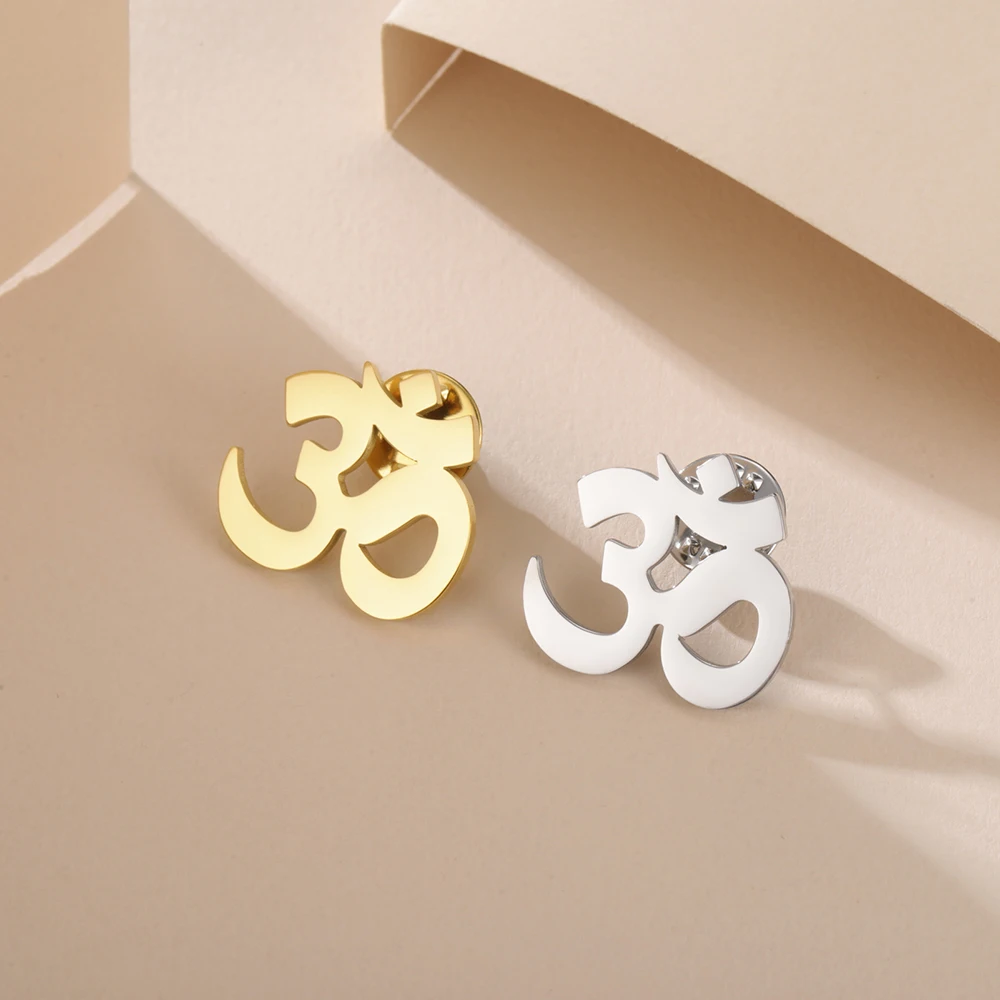 Dawapara Sanskrit Symbol Om Aum Ohm Brosche Yoga Schmuck Hindu Spirituelles Amulett Edelstahl Anstecknadeln – Detail 14