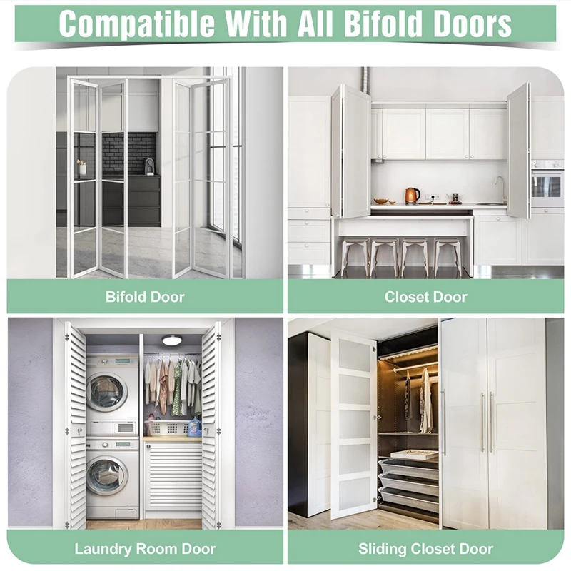 Kit di riparazione hardware per porta bi-fold - Kit hardware per binario da 2,22 pollici a 2,54 pollici, parti di ricambio per porta tascabile pieghevole