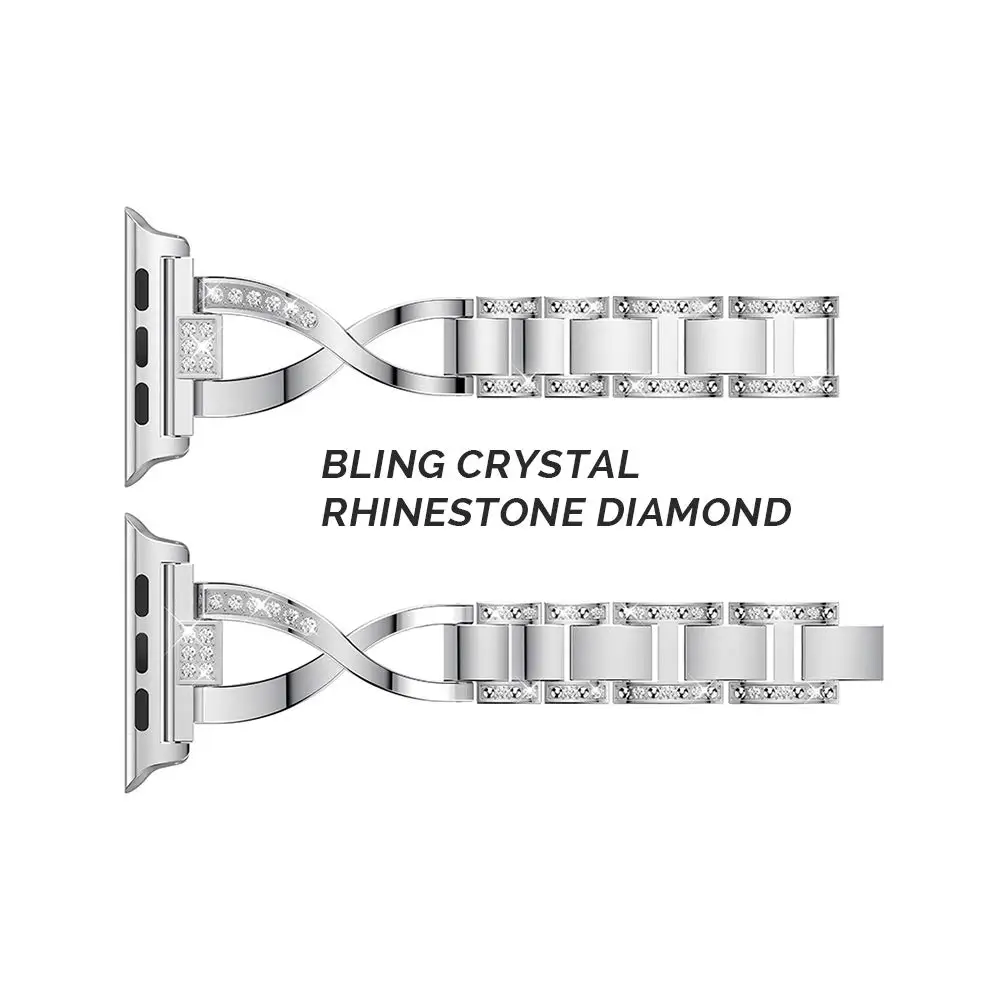 Women Strap For Apple Watch 8 Band 45mm 41mm 42mm 38mm 40mm 44mm Link Bracelet Correa For iWatch Ultra 49mm Metal Diamond Strap