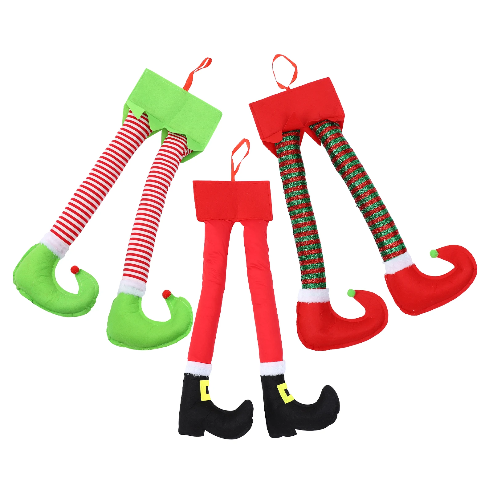 

3Pcs Christmas Elf Legs Hanging Ornaments 17.3 Inches Soft Stuffed Xmas Tree Car Trunk Decorations Leg for Car Trunk