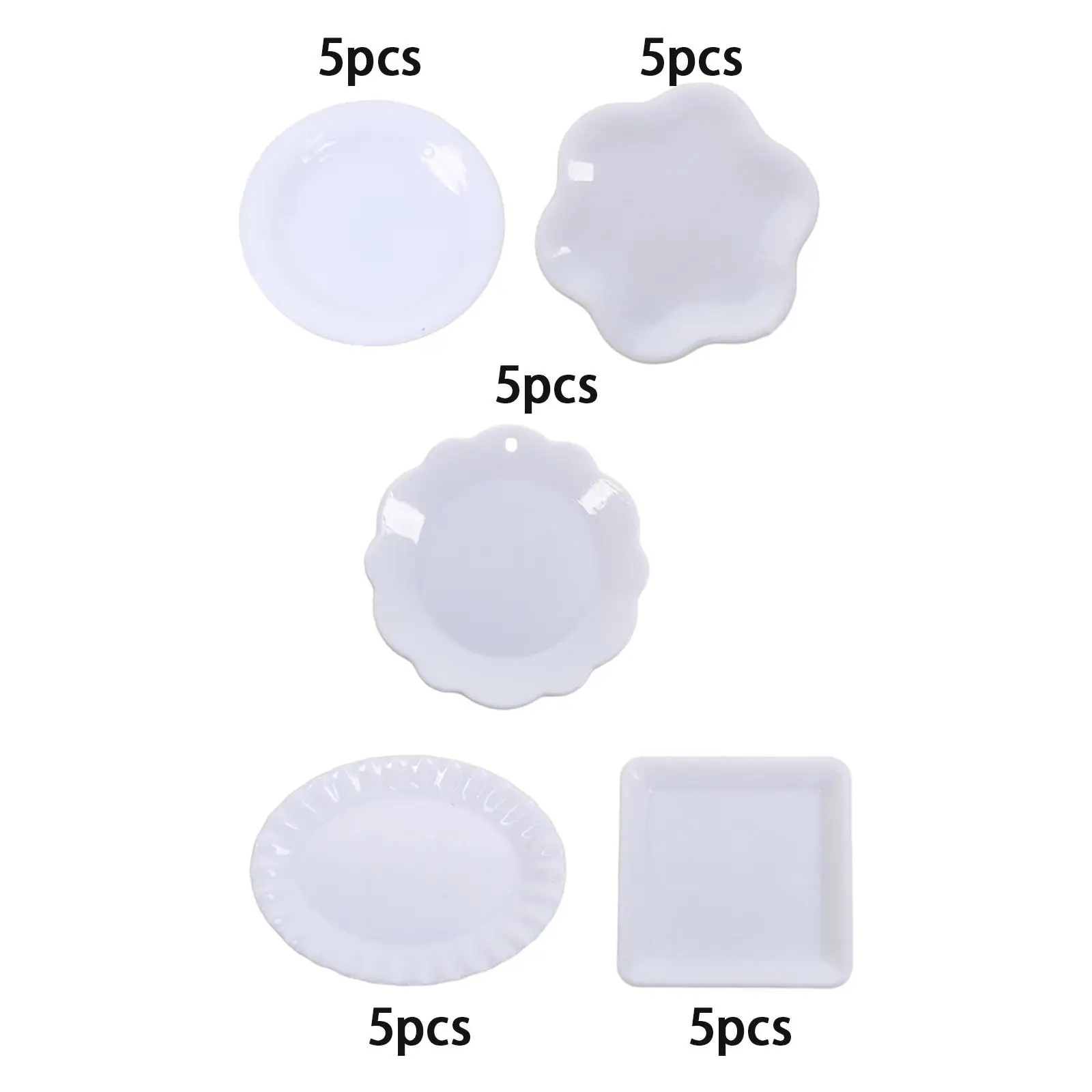 5x 1:12 Miniature Dish Tray Plate Pretend Play Micro Landscape Scenery Supplies Photoprops Mini Plate Dishes Tableware Toy