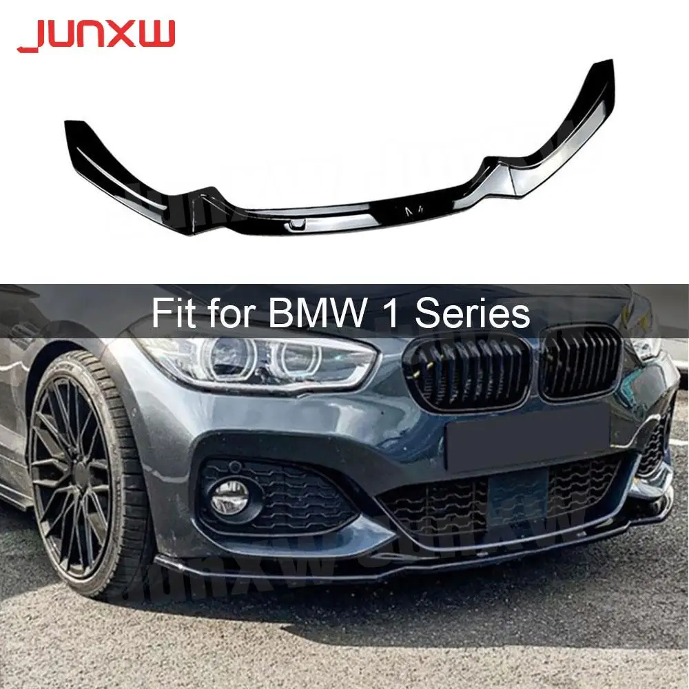 

ABS Carbon Look Front Lip Spoiler for BMW 1 Series F20 F21 M135 M140i M Sport 2015~2019 Gloss Black Front Bumper Lip Three-stage