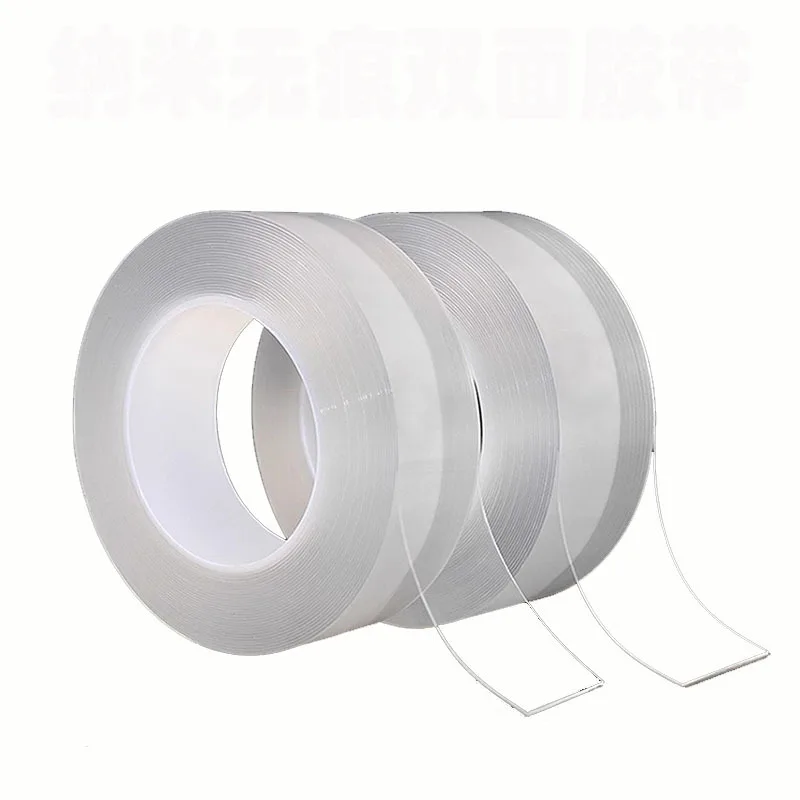 Nano traceless clear double-sided tape, washable reusable with strong adhesion, wall desktop fixing, multi-scene wide use view 6