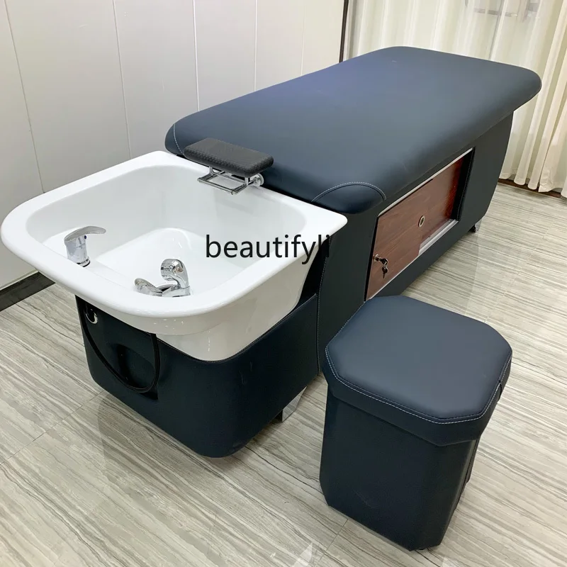 Lying Completely Shampoo Chair for Hair Salon Flushing Bed Hair Salon Ceramic Basin Massage Massage Couch