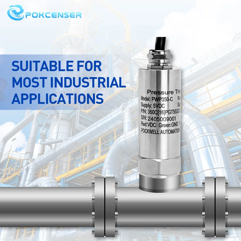 

Pressure Sensor 4-20mA 0.5-4.5V I2C RS485 Output 1/4 NPT G1/2 Water Air Gas Liquid Steam Pressure Transmitter Transducer