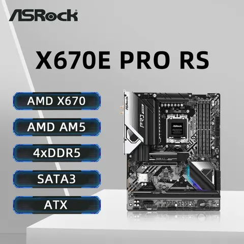 ASRock X670E PRO RS Motherboard AMD X670 Support 7900 7800X3D 7700 7600X 7500F CPU DDR5 7200MHz M.2 PCIe 5.0 AM5 ATX Mainboard