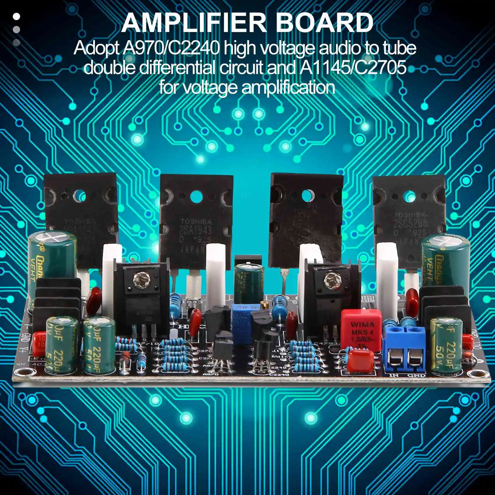 Mono Amplificador De Potência Board, 1943 + 5200 Alta Potência, 200W após Tubo Amp Board