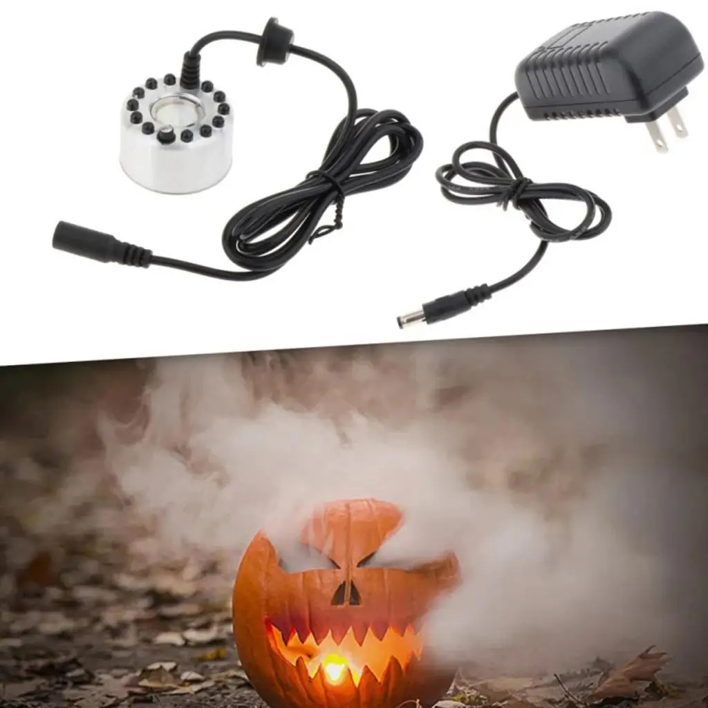 Pond Fog Machine Atomizer Air Humidifier 12 Lights US 110V Plug Multifunctional Sturdy Color Changing for Halloween