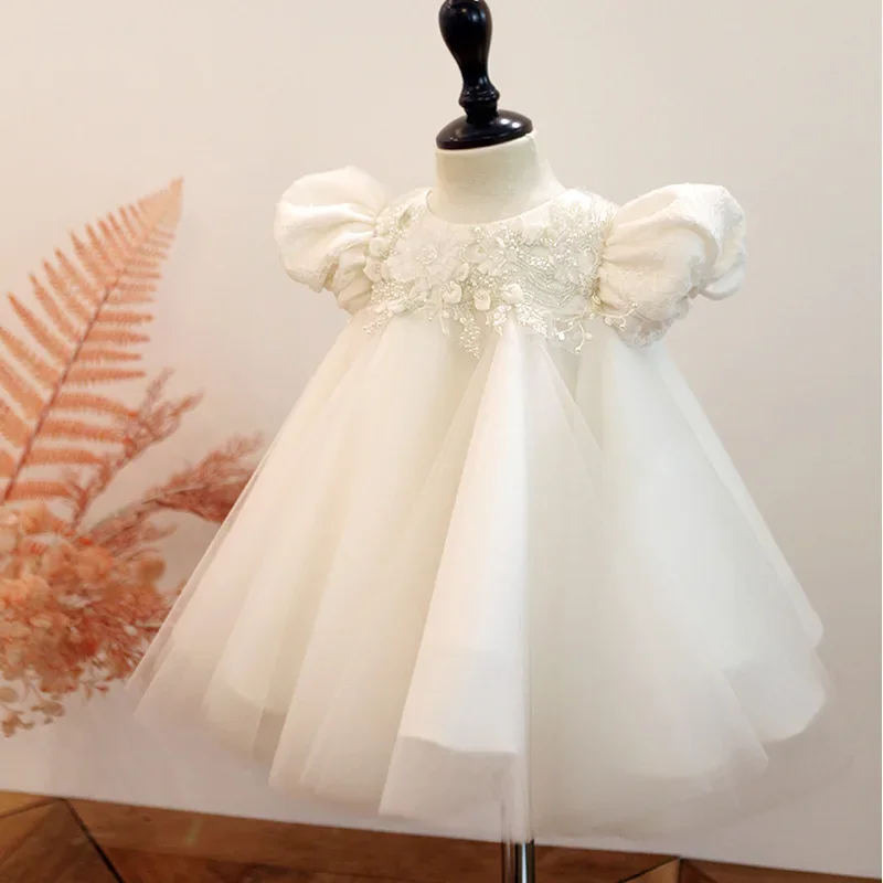 Infant Baby Girl Dresses Tulle Baptism for Girls 1st Birthday Kids Princess Wedding Party Dress Children's Christening Ball Gown