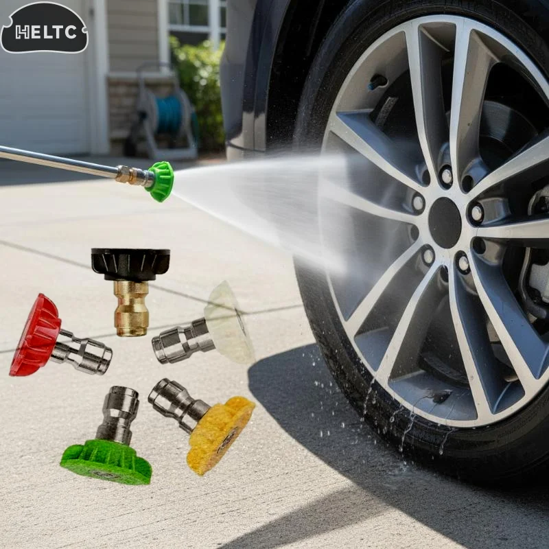 5Pcs 1/4 Inch Quick Connect Pressure Washer Car Lance Spray Nozzle Tip Cleaning Tool High Speed Rotation Increases Clean Zone