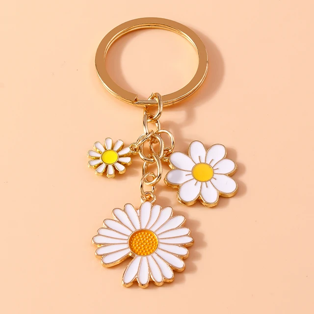 995-33e5ec.jpg Fashion Daisy Flower Keychains Bag Charm Accessories
