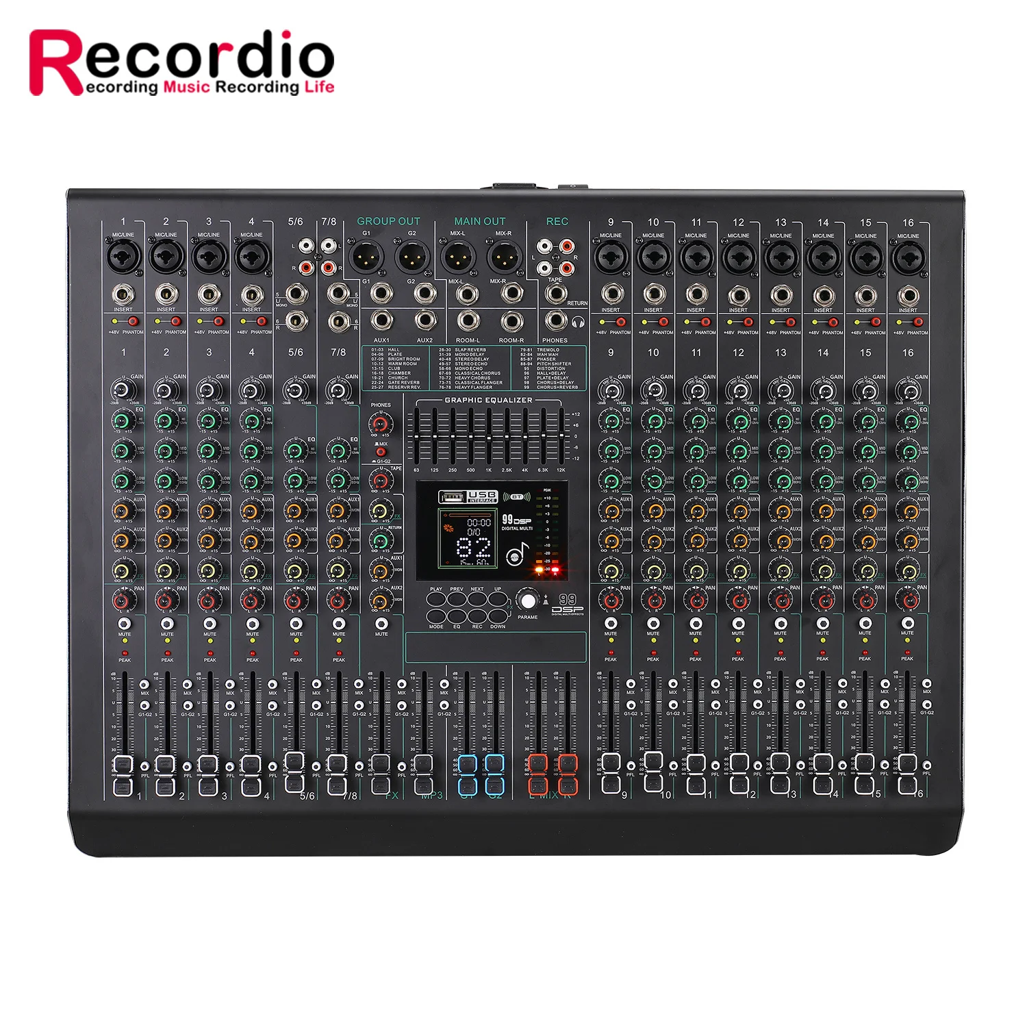 وحدة تحكم خلط احترافية للبيع بالجملة من المصنع GAX-FC16، وحدة تحكم خلط خلاط الطاقة الوهمية ذات 16 قناة