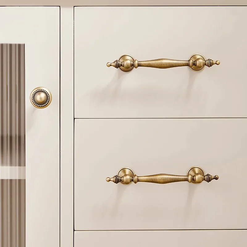 

Bronze Solid Antique Brass Cabinet Handles Wardrobe Pull Cupboard Door Knob Kitchen Accessories Retro Furniture Hardware