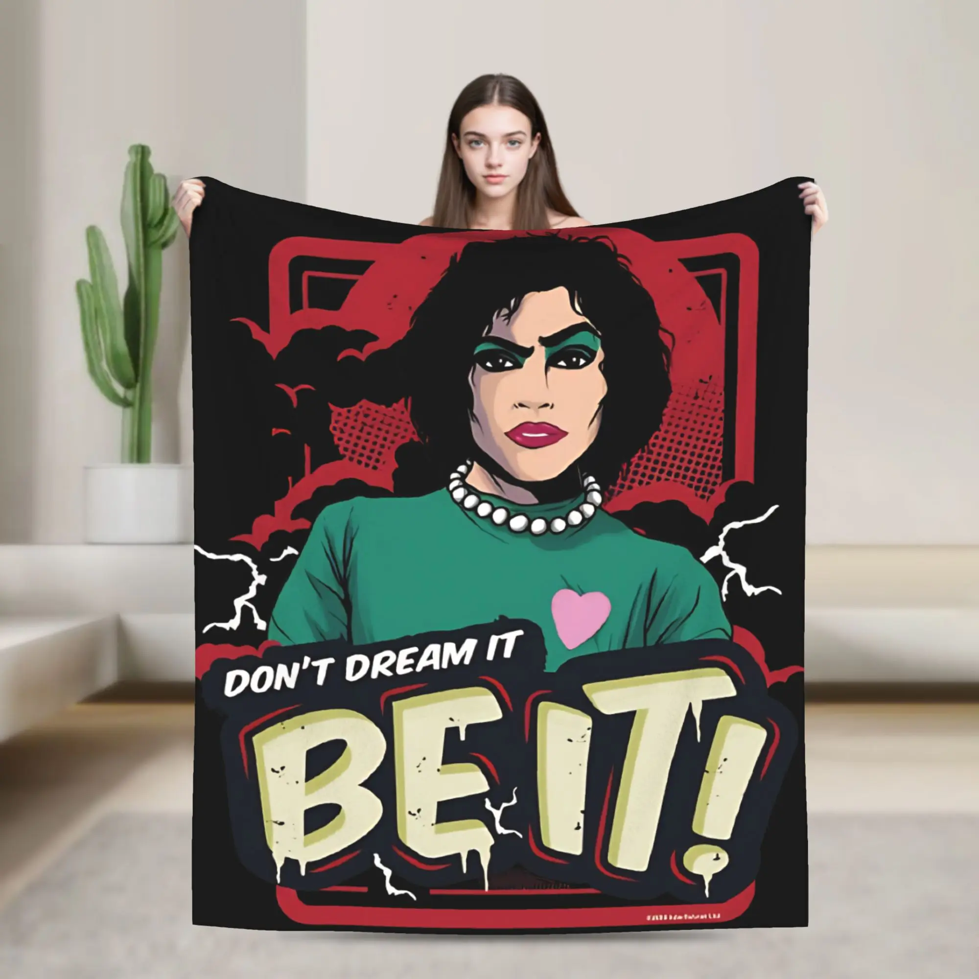 Frank N Furter Horror Movie Fleece Throw Blanket The Rocky Horror Picture Show Blanket for Bed Bedroom Super Soft Quilt