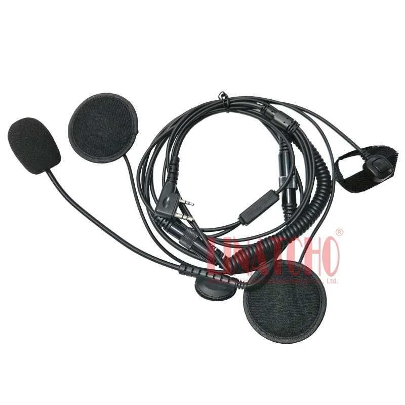 

2 Pin Open Half Face Motorcycle Bike Helmet Earpiece Headset With Mic Speaker for Walkie Talkie Two Way Radio