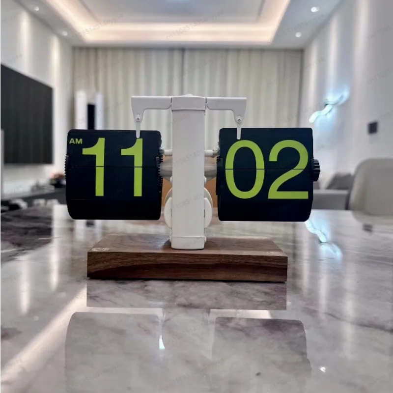 

Европейские автоматические часы-флипклоки - винтажные механические часы с балансиром, бесшумный ретро-декор для дома, гостиной, спальни, офиса