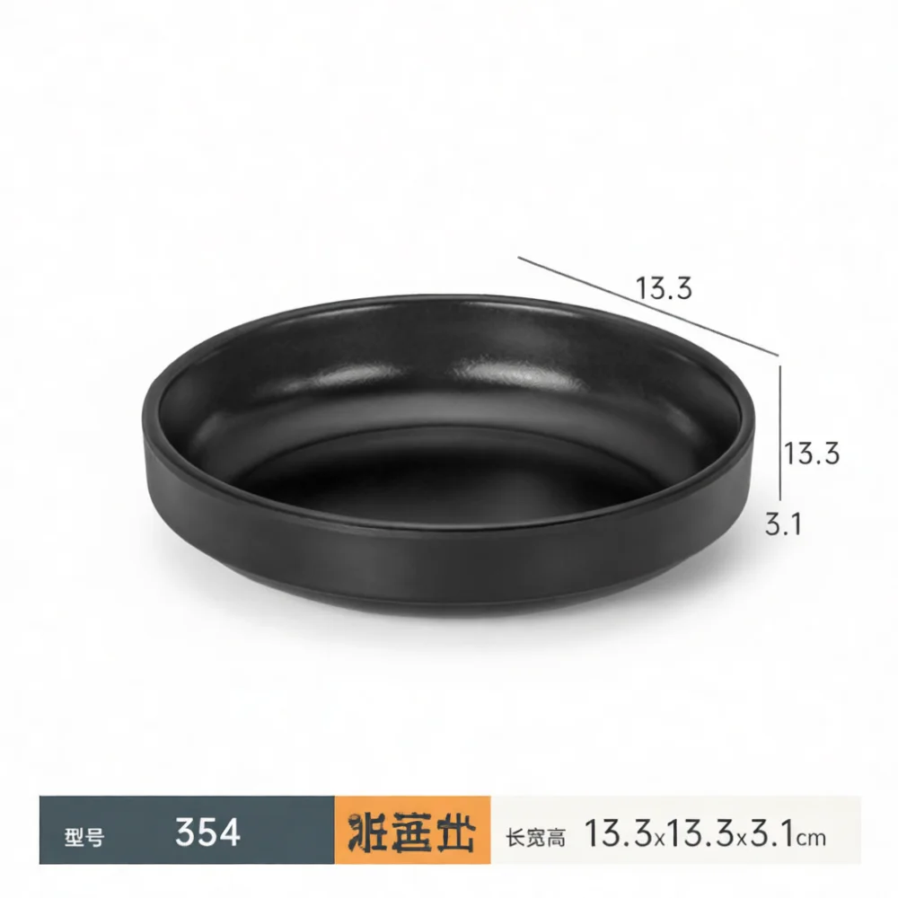 Commercial Grade Black Melamine Rectangular Platter Sushi Tray Professional Catering Serving Dish Kitchen Tableware Accessory